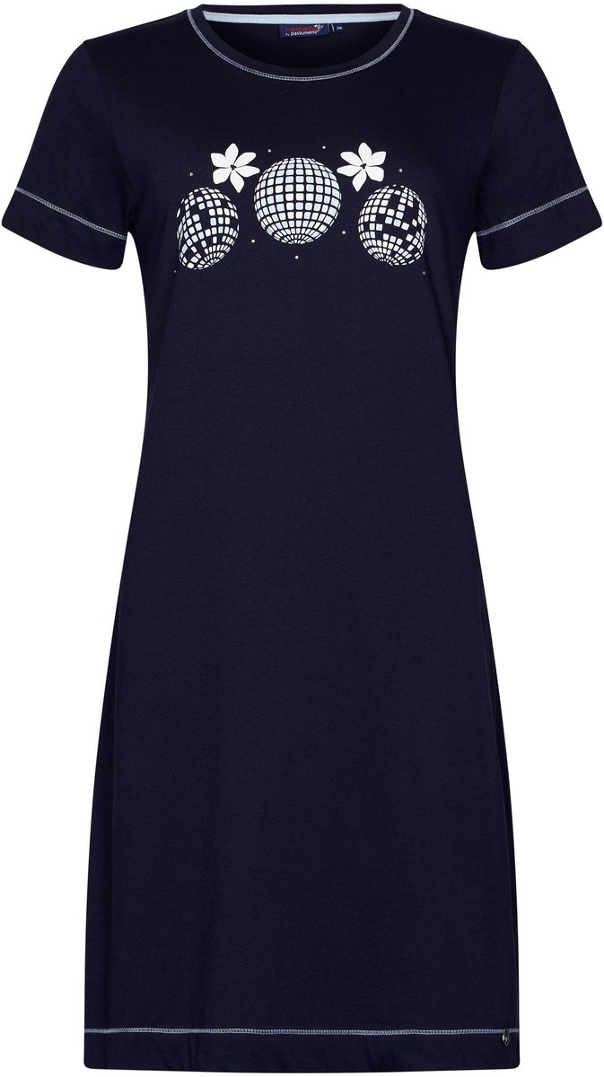 Rebelle Dames Nachthemd Rebelle - Dancing Queen - Bio Katoen - Blauw