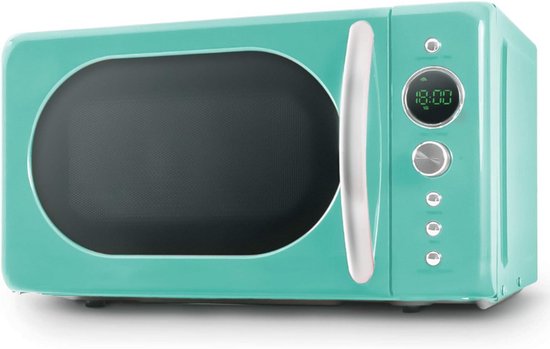 Caroline Magnetron Grill | 20 Liter | 700 W Magnetron / 1000 W Grill Draaiplateau 25 5cm Quickselect Retro Design Vintage Cr Me