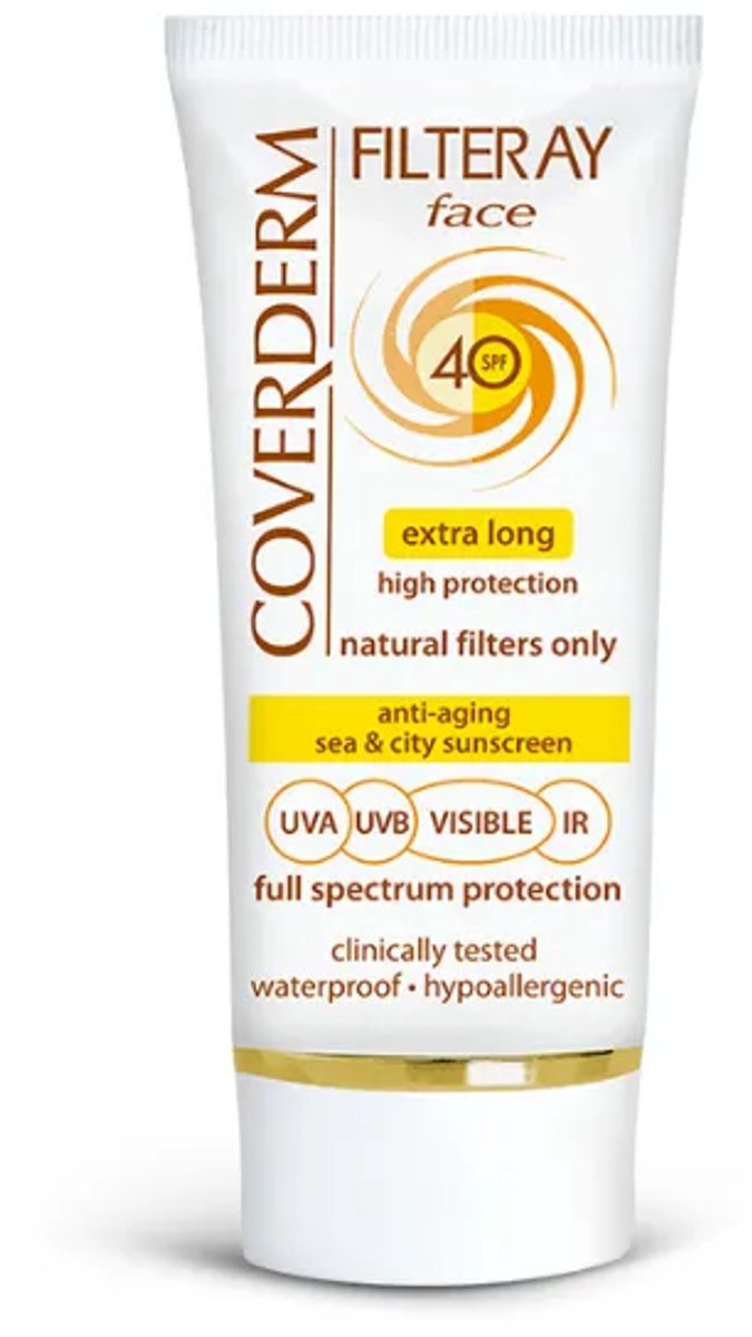 Coverderm Filteray Gezicht SPF 40 / Zonnecrème voor het gezicht SPF 40 50 ml