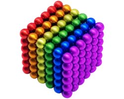 foto van Magneet Balletjes - Magnetische Balletjes - 216 Stuks - Ø 5mm - Antistress - Regenboog