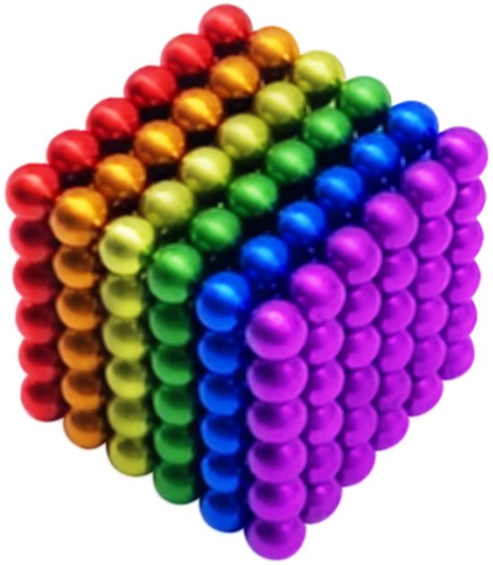 Boules magnétiques - 216 pièces - Ø 5 mm - Anti-stress - Arc-en-ciel