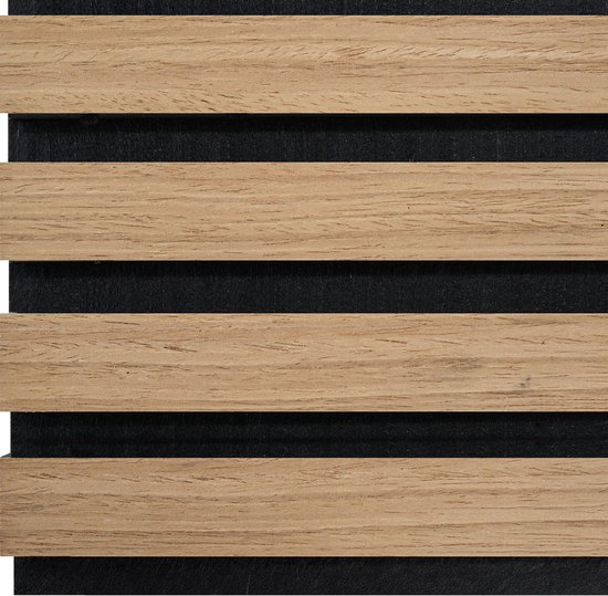 tectake® Akoestische Panelen - Set van 4 - Akoestisch Wandpaneel - 60 x 120 cm - 2,88 m² - Wandpanelen met Aanpasbare Grootte - Lattenwand van MDF en Houtfineer - Geluidsisolatie - Stijlvolle Wanddecoratie - Eenvoudige Montage - Eiken