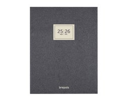 Brepols agenda 2026 - 16Maanden - A4 week - ESSENZ - Schoolagenda - 1 week op 2 pagina's - Semi-soepele omslag - Weekoverzicht - Antraciet - 21 x 27 cm - september 2025 tm december 2026