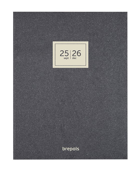Agenda Brepols 2025-2026 - Semaine 16 mois A4 - ESSENZ - Agenda scolaire - 1 semaine sur 2 pages - Couverture semi-flexible - Aperçu hebdomadaire - Anthracite - 21 x 27 cm