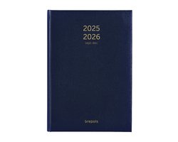 Brepols agenda 2026 - 16Maanden - week - Bretime LIMA - Schoolagenda - 1 week op 2 pagina's - Weekoverzicht - Blauw - 14.8 x 21 cm - september 2025 tm december 2026
