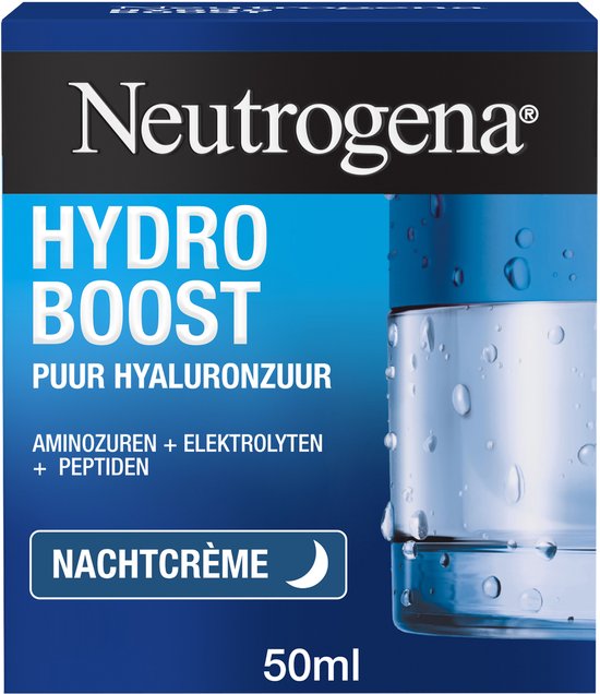 Neutrogena Hydro Boost Nachtcrème - intensief hydraterend en herstellende gezichtsverzorging met hyaluronzuur - voor alle huidtypen - 50 ml