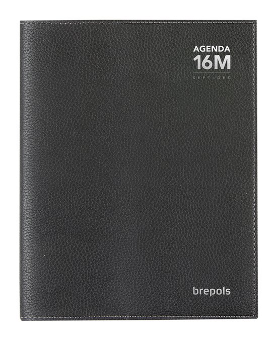 Brepols agenda 2026 - 16Maanden - week - Bretime CALPE - Schoolagenda - 1 week op 2 pagina's - Soepele omslag - Weekoverzicht - Zwart - 14.8 x 21 cm - september 2025 tm december 2026