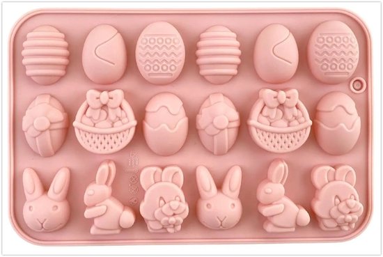 Siliconen mal Pasen - gietvorm - haas - konijn - ei - chocolade
