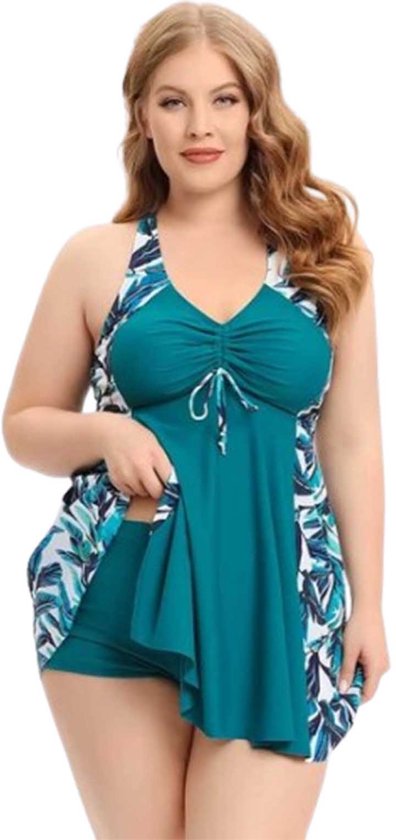 Tankini Blauw - Maillot de bain - Robe de bain - Femme - Bikini - Vert - Femme - Chemise
