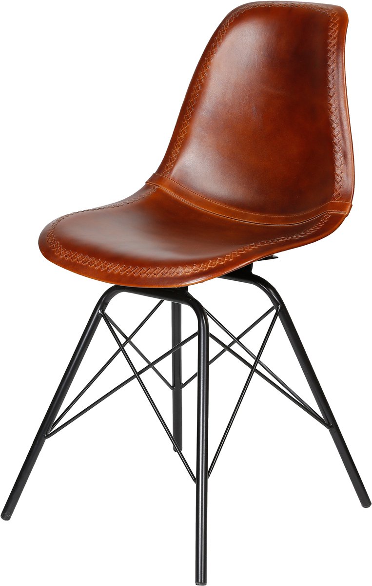 Casa Moro Eetkamerstoel leer bruin - leren stoel Esszimmer Stuhl Leder Braun