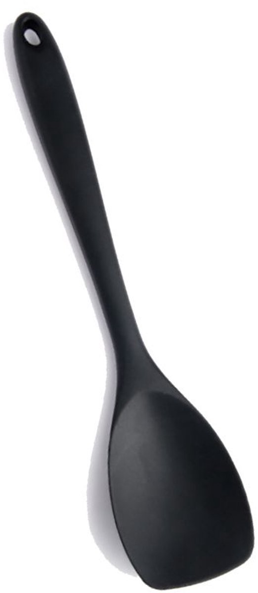 Siliconen Bakspatel Zwart | Hittebestendig & Vaatwasserbestendig | Anti-aanbaklaag & 100% BPA-vrij | Bakspaan, Spatel Kunststof, Roerlepel, Roerspatel, Kookspatel | Spatel Silicone met haakje | Keukengerei, Kookgerei, Bakgerei