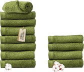 Miss Towels - Serviette d'hôtel - Vert olive - 50x100 - 8+4 Bundle