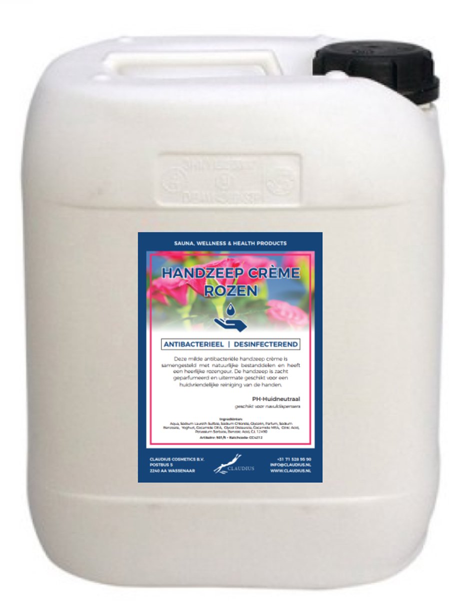 Handzeep Creme Rozen 10 liter - navulling
