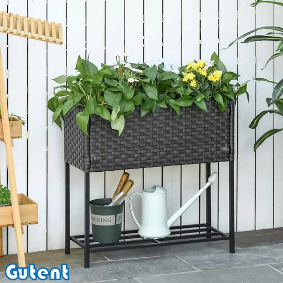Metalen verhoogd bed 240 x 90 x 79 cm - antraciet