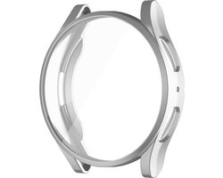 DrPhone AC3 - TPU Case - Bescherm Cover - Geschikt voor Galaxy Watch 4 40mm - Ingebouwde Screen Protector - Soft Shell - Flexible - Zilver