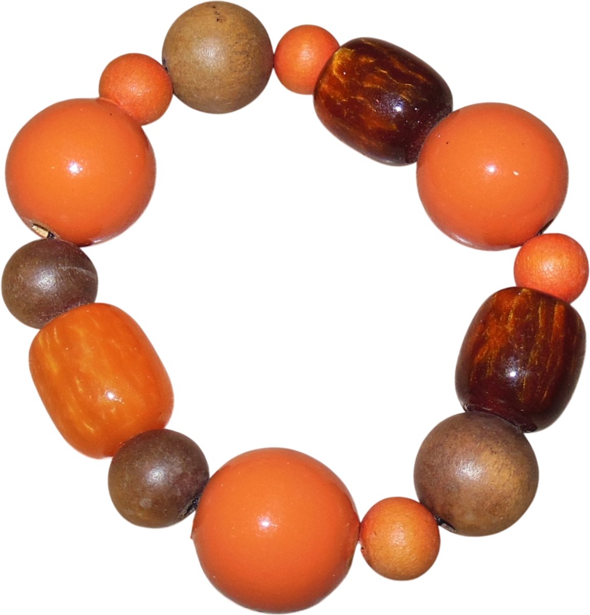 Armband kralen oranje-bruin - Koningsdag