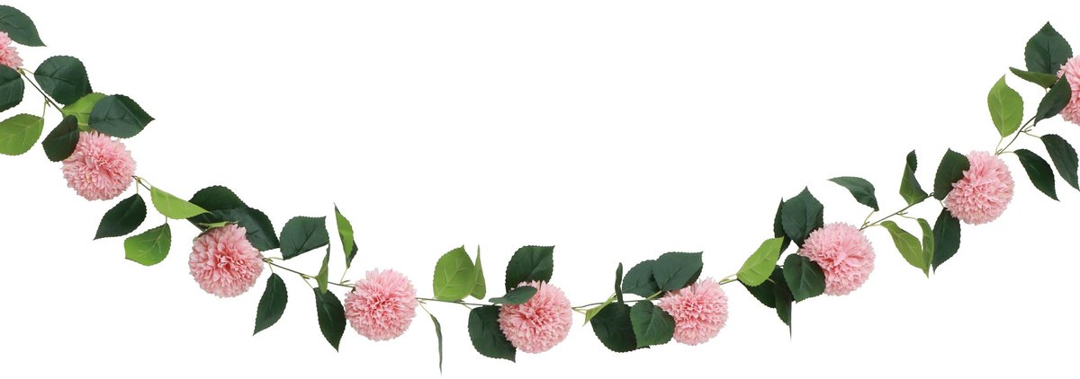 Chaks Kunstbloem slinger dahlia's - 220 cm - roze - bruiloft versiering - guirlande - decoratie