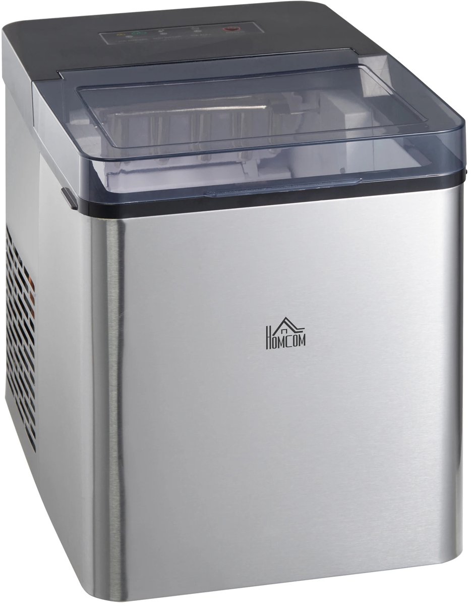 Vihes Ijsblokjes machine - 15 Kg - Met automatische reinigingsfunctie - Laag geluidsniveau - Zwart - Te gebruiken thuis, studio, kantoor, partijen - 9 ijsblokjes elke 6-12 minuten