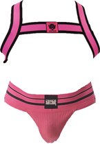 Barcode Berlin Multipack 1x Andreus Jockstrap + 1x Colin Harness Pink-Noir - TAILLE XL - Sous-vêtements pour hommes - Jockstrap pour hommes - Jock pour hommes