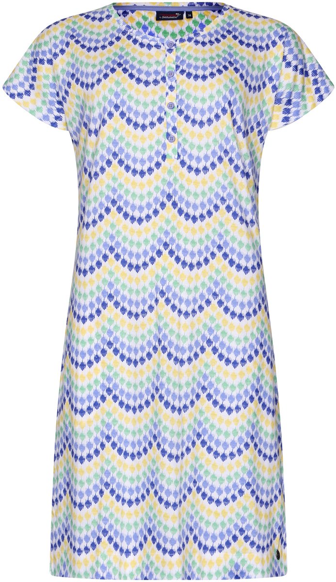 Dames Nachthemd Rebelle - Ikat - Bio Katoen wit