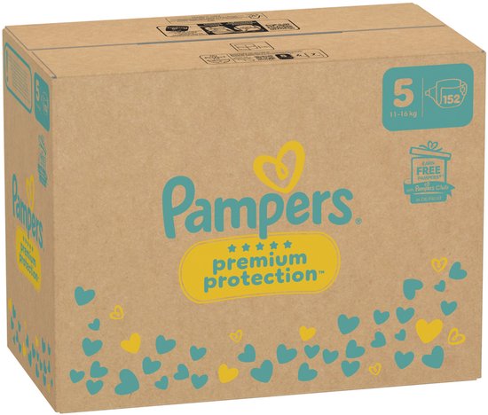 Pampers Premium Protection Maat 5, 152 Luiers, 11kg-16kg