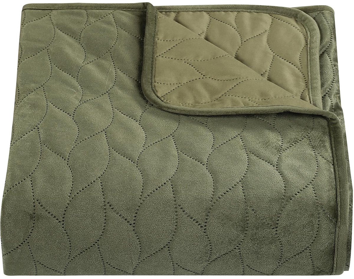 Luxe Sprei VERDE – 170x210 cm – Groen – Gewatteerd – Zachte Mink & Microvezel – Met Bies
