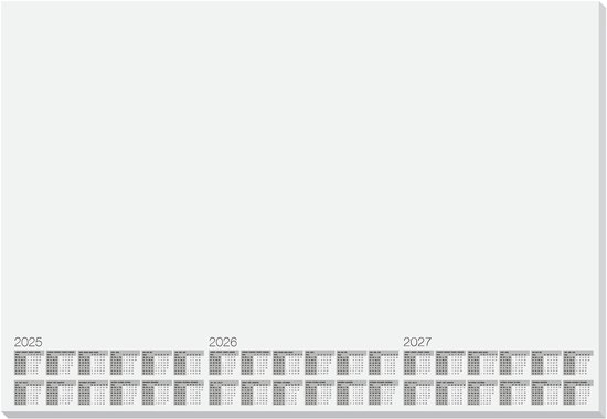Foto: Kangaro bureau onderlegger kalender 2025 2026 2027 formaat 59 5x41cm 5 stuks afscheurbaar 30 vel k 0014p225