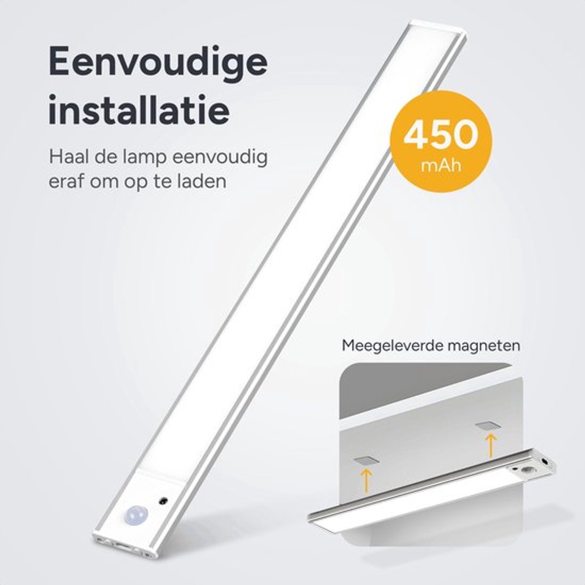 Omniscient® Led Lamp met Bewegingssensor - Kastverlichting - Keukenverlichting Onderbouw Led- Nachtlampje - Meerdere Kleurtemperaturen - Dimbaar - 2x 30 cm - Nachtlampje met Sensor - Binnen - USB-C Oplaadbaar - Trapverlichting - Magnetisch - Kastlamp — cadeau in Wonen & Interieur - foto 2