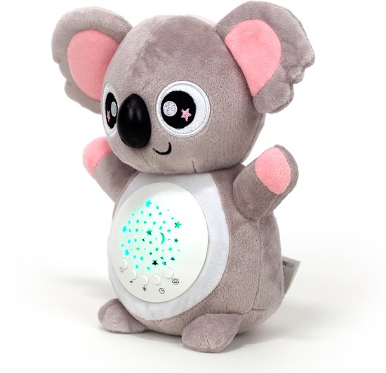Easybaby® Hartslag Knuffel – White Noise Baby Knuffel met Huilsensor, Lichtprojectie, Baarmoedergeluiden en Slaapmelodieën – Koala