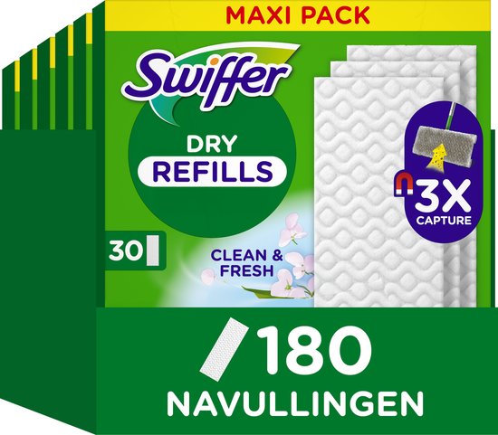 Swiffer Balai Attrape-Poussière Lingettes Sèches - Propre & Frais - 3 x 72 pièces