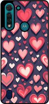 Smartphonica Telefoonhoesje Geschikt voor Motorola Moto G8 Power Lite met Hartjes Opdruk - TPU Backcover Case With Heart Design geschikt voor Motorola Moto G8 Power Lite