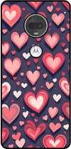 Smartphonica Telefoonhoesje Geschikt voor Motorola Moto G7 met Hartjes Opdruk - TPU Backcover Case With Heart Design geschikt voor Motorola Moto G7