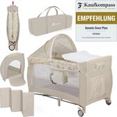 Lionelo Sven Plus 2in1 Meegroeibed & Campingbedje - 127x60 cm - Tot 15 kg - Co-Sleeper - Reisbed met Commode, Organizer, Klamboe en Interactief Speelgoed