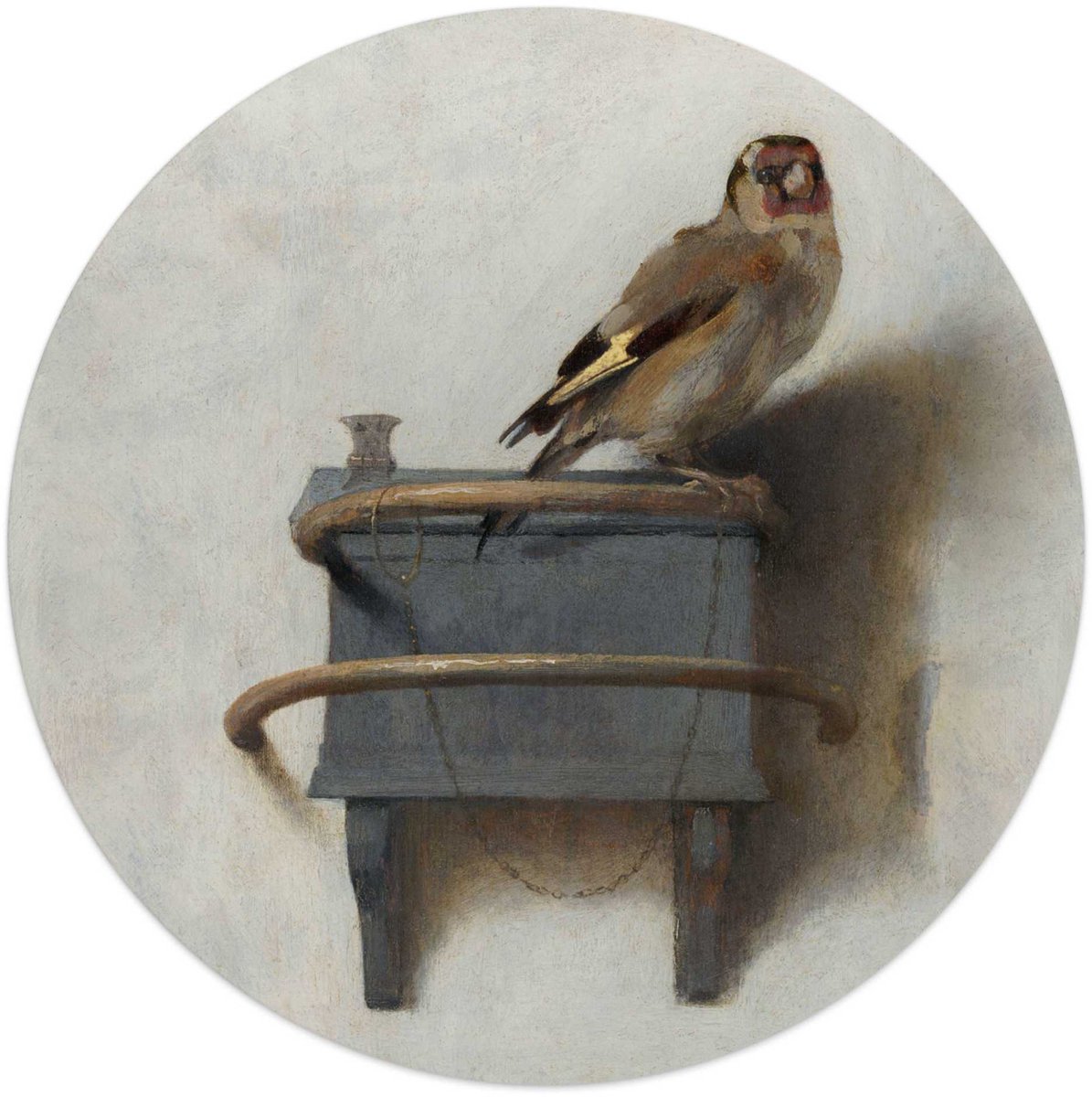 Glasschilderij Carel Fabritius - Het Puttertje - Ø 50 - Glas - REINDERS