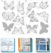 12 stuks - anti-botsings vlinder raamstickers - transparante anti-botsing stickers - voorkom dat vlinders en vogels tegen ramen botsen - raamdecoratie