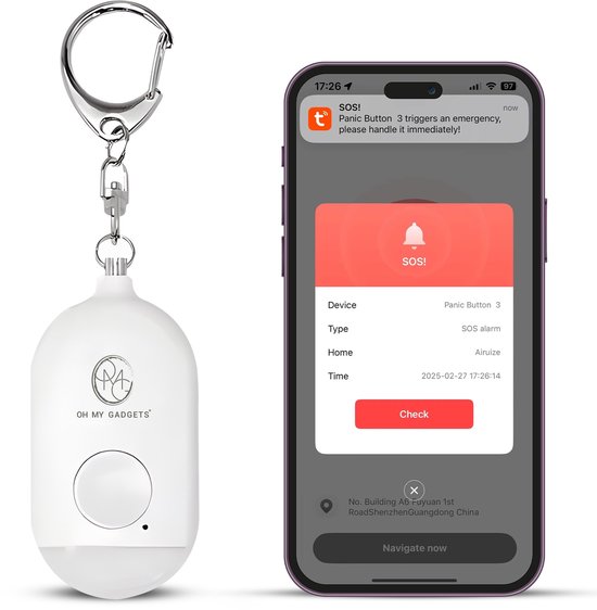 Slimme GPS alarmsleutelhanger