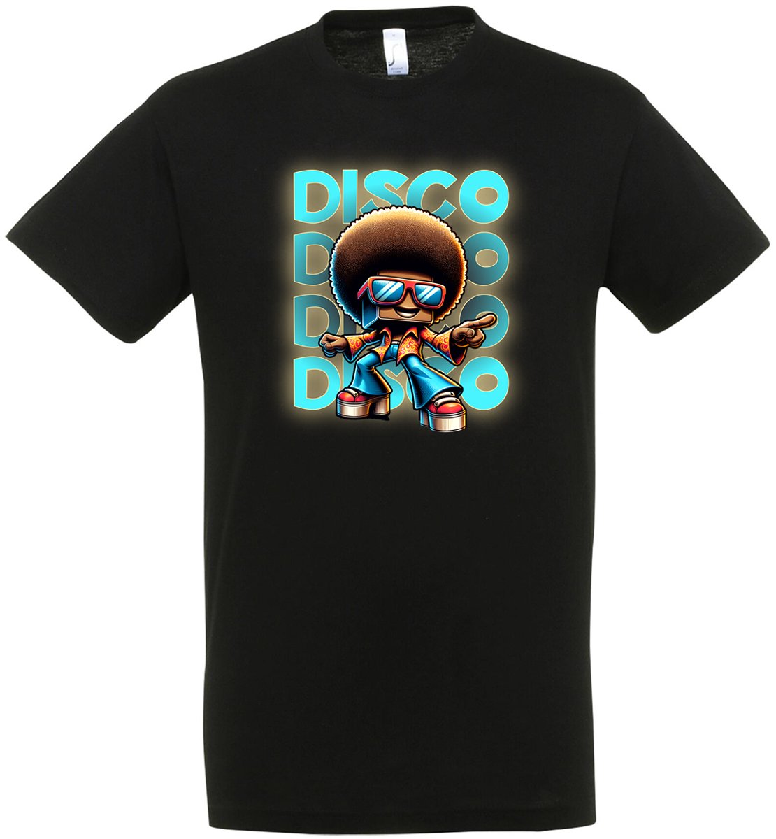 Disco T-shirt– Disco – Zwart – Jaren 70/80 – Carnaval – Disco T-shirt Unisex – Disco T-shirt Heren – Feest cadeau – Verkleed T-shirt - Party – Grappige shirt - Foute Party – Maat XXL