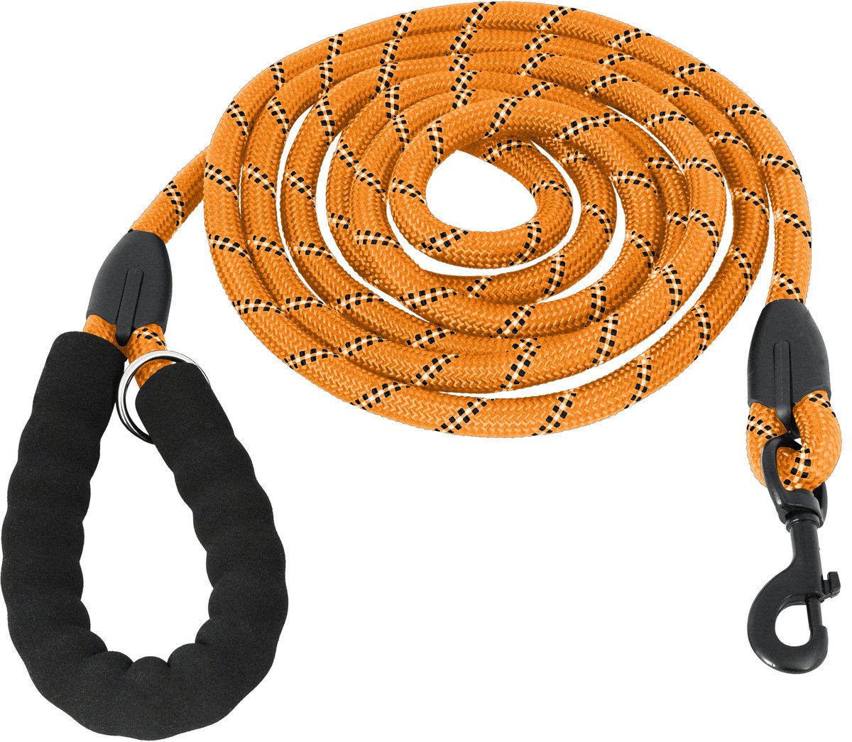 KCMultisupplies Hondenriem 3 Meter - Reflecterende Hondenlijn - Met Gevoerd Handvat - Geschikt voor Grote en Kleine Honden - Nylon Looplijn