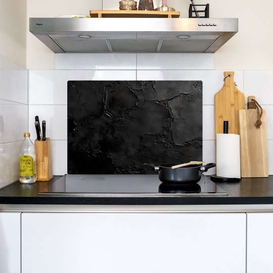 KitchenYeah® Protection plaque induction 75x55 cm - Noir - Pierre - Protege plaque de cuisson - Couvre plaque induction - Protecteur d'induction - Cuisine