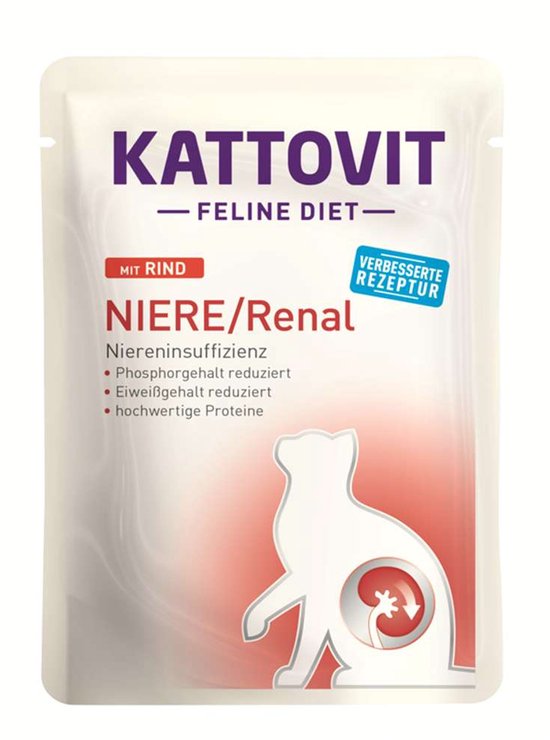 Kattovit Feline Diet Nier/Renal Rundvlees 24 x 85 g
