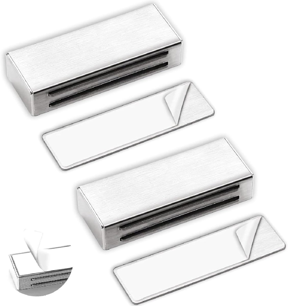 Sterke lijm magneetslot stickers voor deur en kast - zelfklevend - 2 stuks