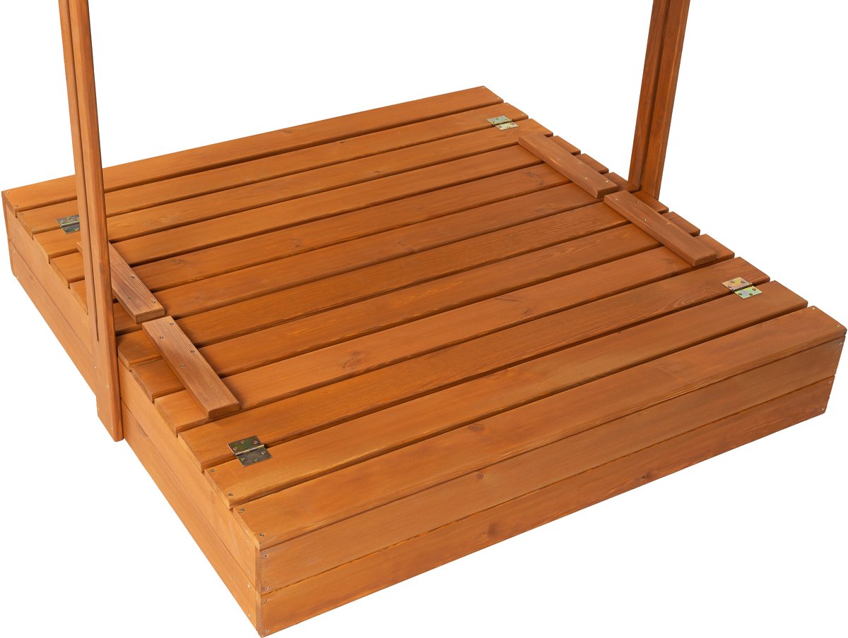 Afsluitbare Zandbak met Dak 120x120 cm – Gecertificeerd & Geïmpregneerd Hout | Incl. AFDEKZEIL, GRONDDOEK & Montagevideo | Voor 1-2 Kinderen | Grijs — afbeelding 5