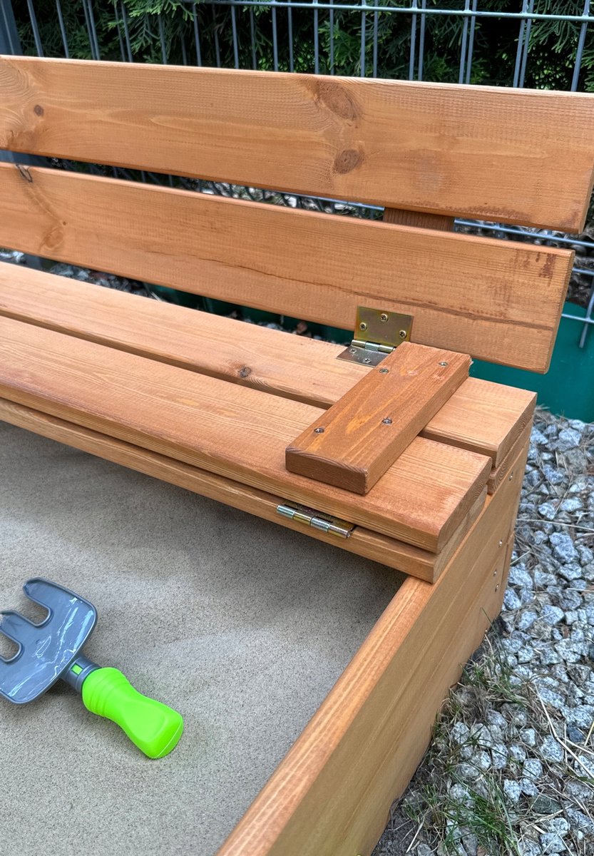 Afsluitbare XL Zandbak met Banken 140x140 cm – Gecertificeerd & Geïmpregneerd Hout | Incl. AFDEKZEIL & GRONDDOEK | Voor 2-3 Kinderen — afbeelding 6