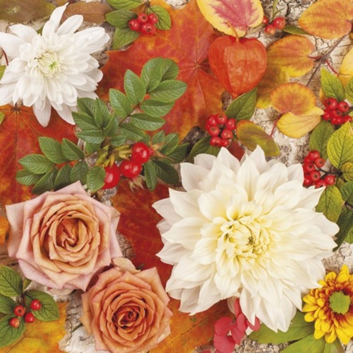 Maki - Lunch servetten - Autumn flowers
