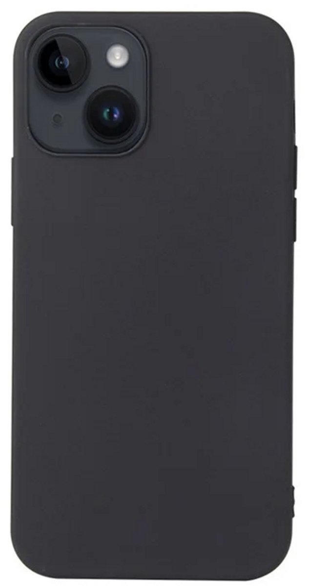 Cityhoesje - iPhone 15 - Soft TPU Backcase - Matte Finish Coating Anti-Scratch – Zwart