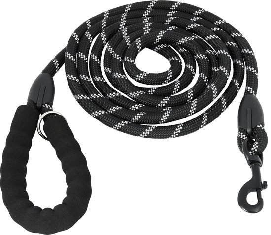 KCMultisupplies Hondenriem 3 Meter - Reflecterende Hondenlijn - Met Gevoerd Handvat - Geschikt voor Grote en Kleine Honden - Nylon Looplijn
