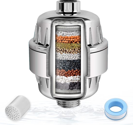 Universele 15 Laags Douchefilter - Siulp - Waterfilter Voor Douchekop - Anti Kalk Waterfilter - 1 stuk - shower filter - Kraanfilter - Waterfilters - Waterontharder - Waterontkalker