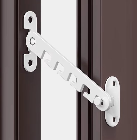 Actie4you® - Raamvastzetter & deurvastzetter – Raamuitzetter - windhaak voor kunststof kozijn en houten kozijnen - Kierstandhouder deur raam - Klapraam Uitzetter – 16cm – Wit