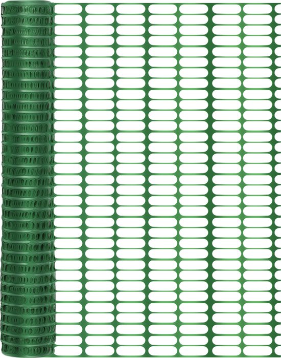 Maille de barrière de 50 mètres - Hauteur : 1 mètre - Filet de barrière solide et durable - Maille de construction - Maille de piste de ski - Maille en plastique - Vert - pour Jardin, Camping, Chantiers de construction et Démarcation d'animaux