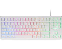 StayPowered Gaming Keyboard TKL - Compact en Snel voor Elke Gamer - H-Mech Technologie - FRGB Rainbow Verlichting - Anti-Ghosting - Multi-Platform Compatibel - Responsieve Toetsaanslagen - Draagbaar Ontwerp - Wit - Levering Sneller dan Aangegeven!